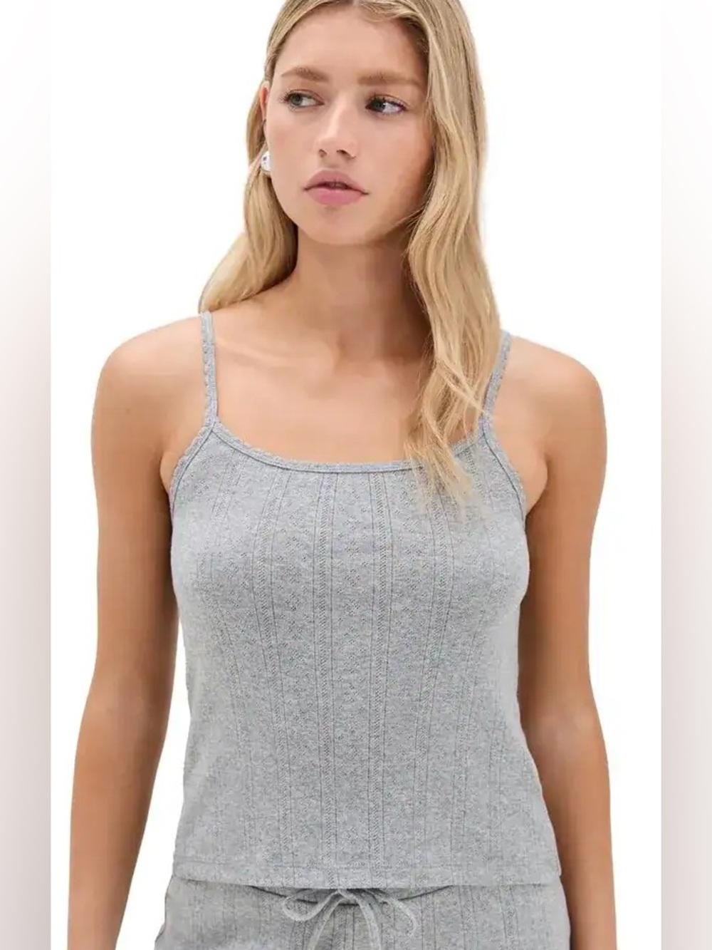 perfectwhitetee Light Gray Ribbed Knit Cami women’s size medium 6/8